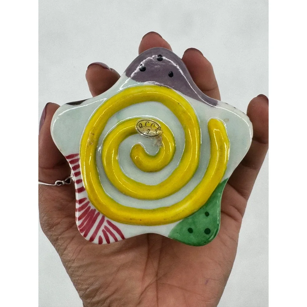 Believe Star Shaped Ceramic Trinket Box Butterfly Floral Hand Painted Colorful